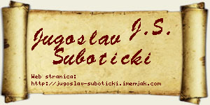 Jugoslav Subotički vizit kartica